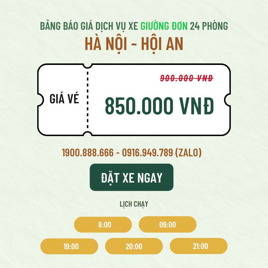 Đặt Xe Limousine Hà Nội <=> Hội An